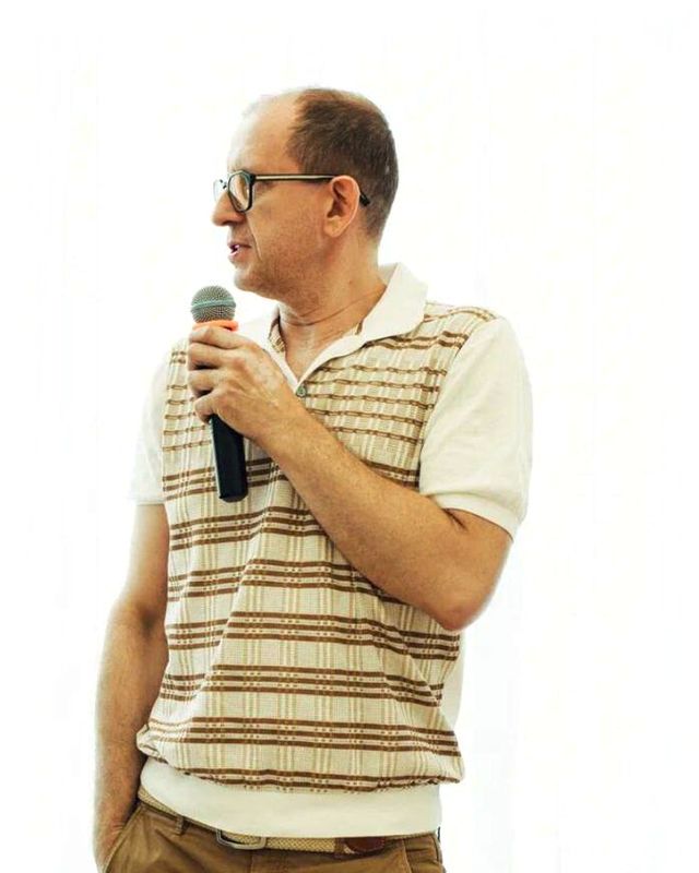 Anton Almazov giving a talk